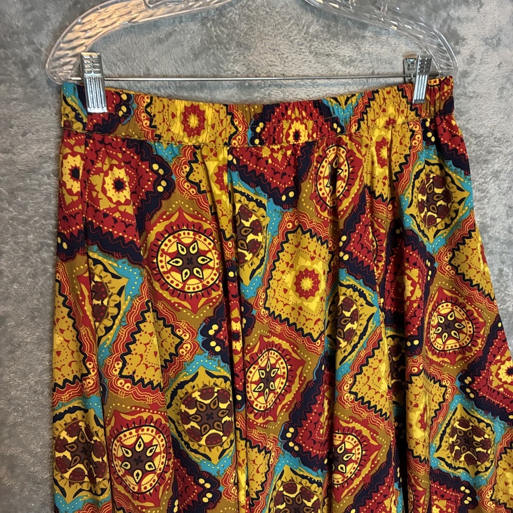 Cato Women Patchwork Maxi Skirt L Pull On European Summer Boho Hippie Mosaic